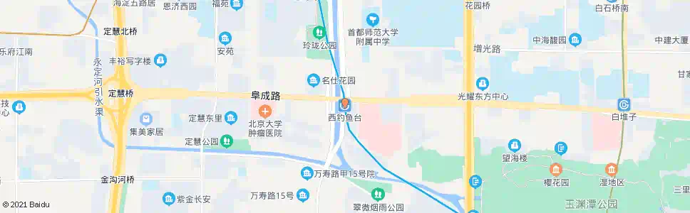 北京西钓鱼台(东行)_公交站地图_北京公交_妙搜公交查询2024