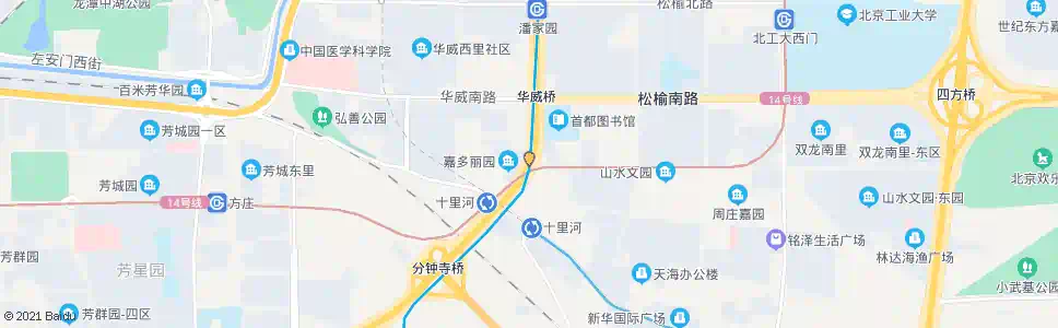 北京十里河桥北(南行)_公交站地图_北京公交_妙搜公交查询2024