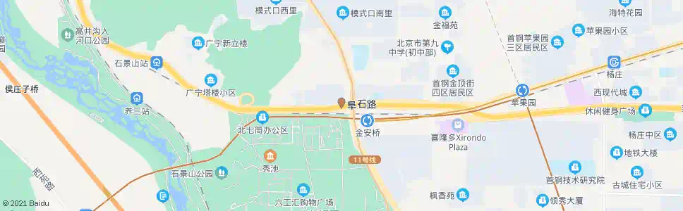 北京金安桥西_公交站地图_北京公交_妙搜公交查询2024