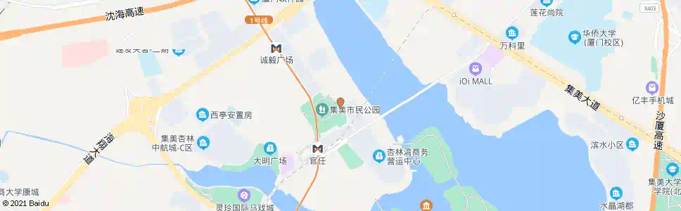 厦门集美市民公园_公交站地图_厦门公交_妙搜公交查询2024