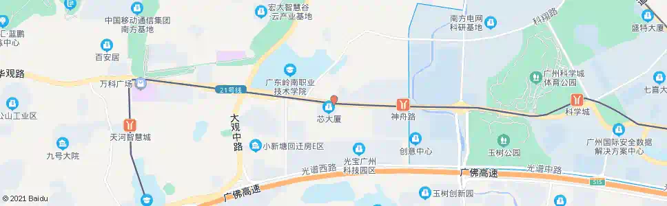 广州科学大道(广东质检院)_公交站地图_广州公交_妙搜公交查询2024