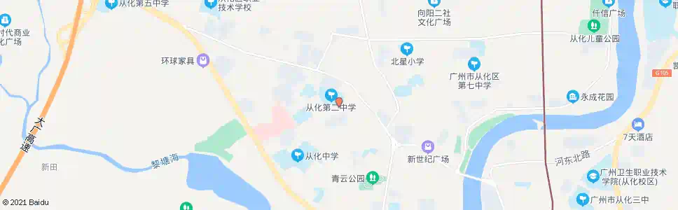 广州从化二中_公交站地图_广州公交_妙搜公交查询2024