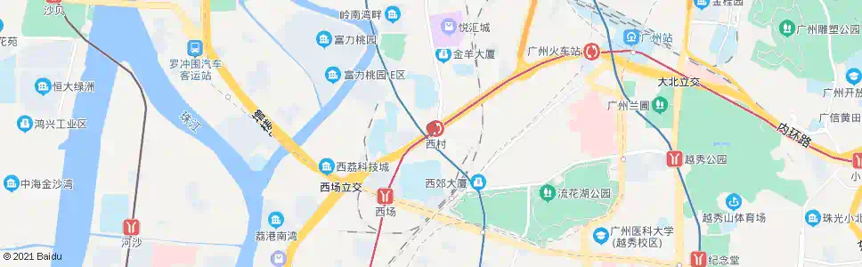 广州地铁西村站_公交站地图_广州公交_妙搜公交查询2024