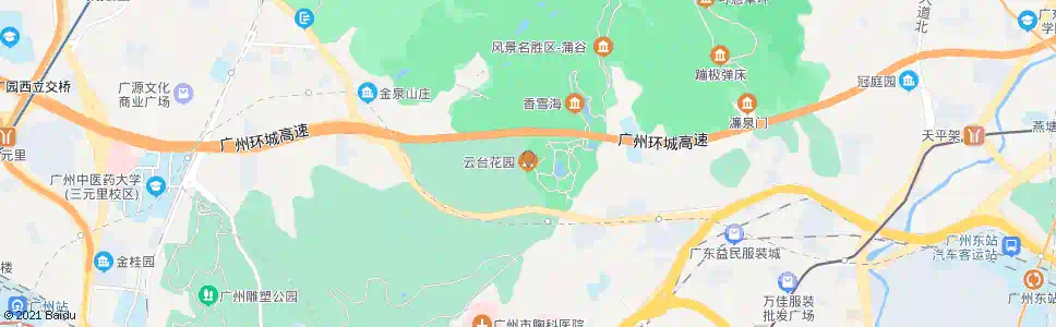 广州云台花园总站_公交站地图_广州公交_妙搜公交查询2024