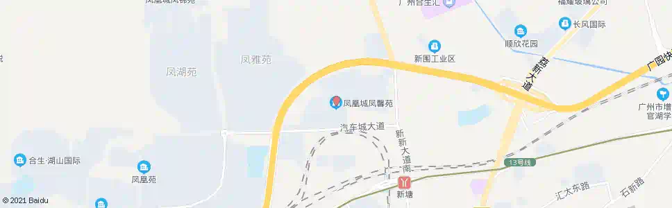 广州凤凰城大道(广园快速路口)_公交站地图_广州公交_妙搜公交查询2024