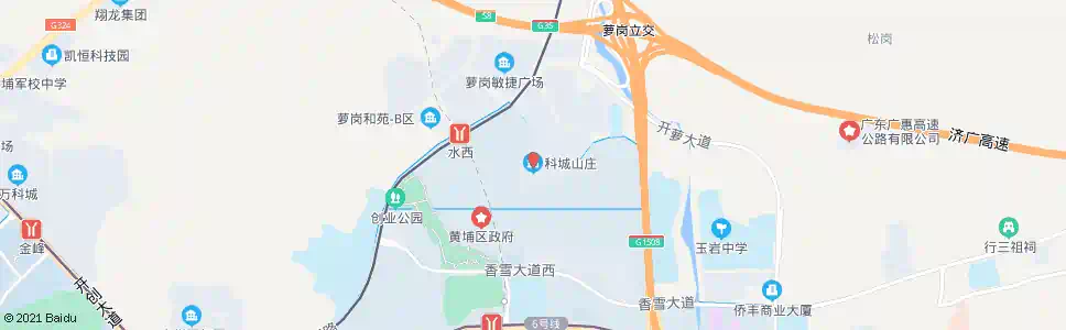 广州科城山庄总站_公交站地图_广州公交_妙搜公交查询2024