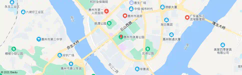 惠州城区体育馆_公交站地图_惠州公交_妙搜公交查询2024