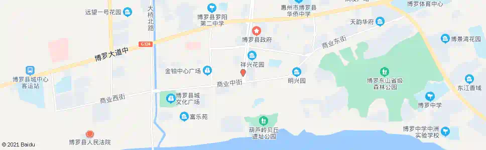 惠州博罗人民公园_公交站地图_惠州公交_妙搜公交查询2024