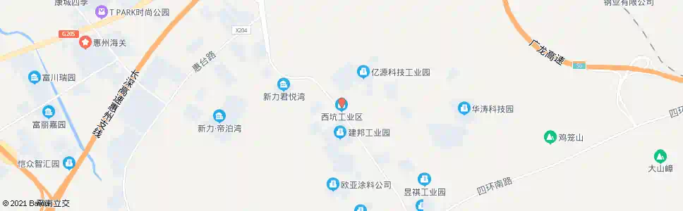 惠州西坑工业区_公交站地图_惠州公交_妙搜公交查询2024