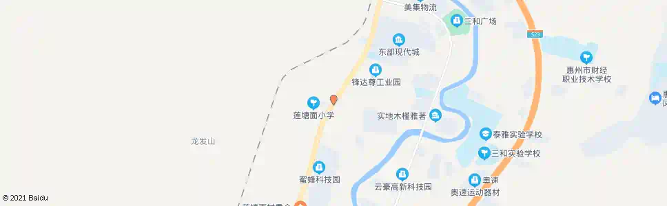 惠州莲塘面小学_公交站地图_惠州公交_妙搜公交查询2024