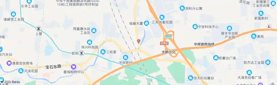 深圳水田社康中心_公交站地图_深圳公交_妙搜公交查询2024