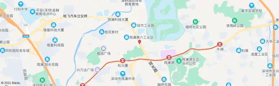 深圳观澜交管所_公交站地图_深圳公交_妙搜公交查询2024