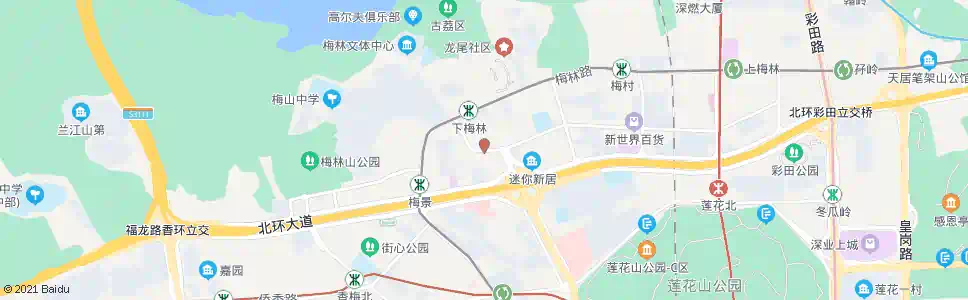 深圳下梅林市场_公交站地图_深圳公交_妙搜公交查询2024