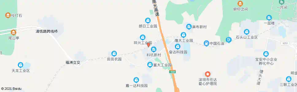 深圳料坑新村_公交站地图_深圳公交_妙搜公交查询2024