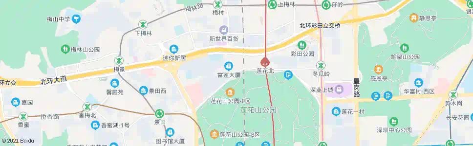 深圳莲花北村1_公交站地图_深圳公交_妙搜公交查询2024