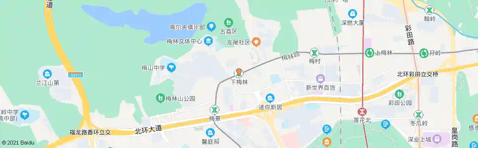 深圳下梅林_公交站地图_深圳公交_妙搜公交查询2024