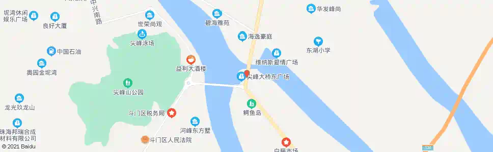 珠海尖峰桥东_公交站地图_珠海公交_妙搜公交查询2024