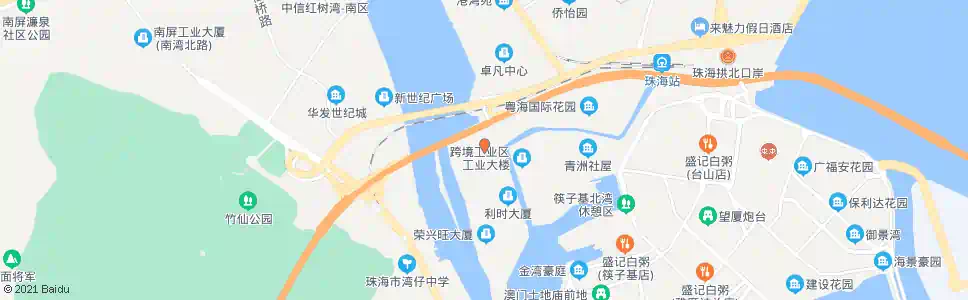 珠海跨境工业区北_公交站地图_珠海公交_妙搜公交查询2024