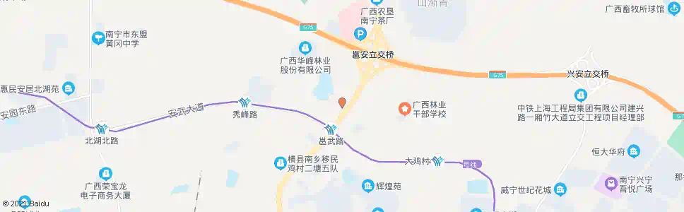 南宁高峰中学_公交站地图_南宁公交_妙搜公交查询2024