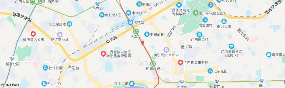 南宁朝阳济南路口_公交站地图_南宁公交_妙搜公交查询2024