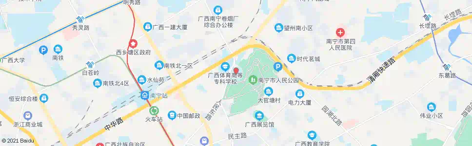 南宁区体育场_公交站地图_南宁公交_妙搜公交查询2024