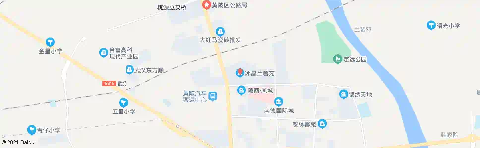 武汉钓台道冰晶蓝馨苑_公交站地图_武汉公交_妙搜公交查询2024