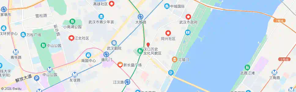 武汉中山大道合作路口_公交站地图_武汉公交_妙搜公交查询2024