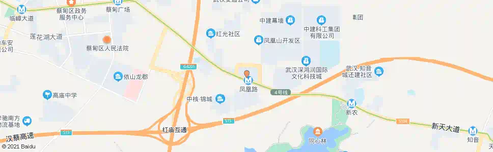 武汉凤凰路蔡甸世纪广场_公交站地图_武汉公交_妙搜公交查询2024