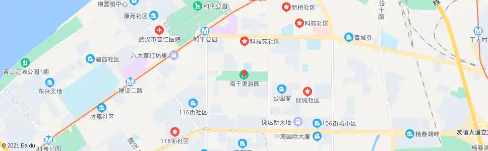 武汉工业一路南干渠公园_公交站地图_武汉公交_妙搜公交查询2024