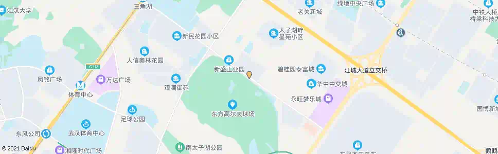 武汉太子湖北路观澜高尔夫_公交站地图_武汉公交_妙搜公交查询2024