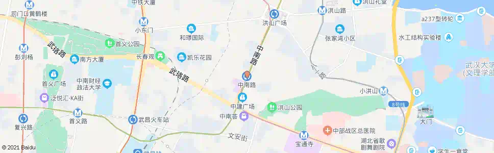 武汉中南路中南二路_公交站地图_武汉公交_妙搜公交查询2024