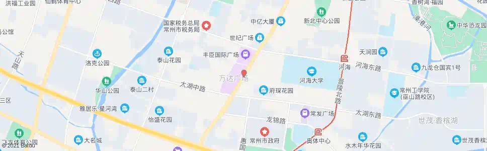 常州通江路巢湖路(太阳城铜锣湾)_公交站地图_常州公交_妙搜公交查询2024