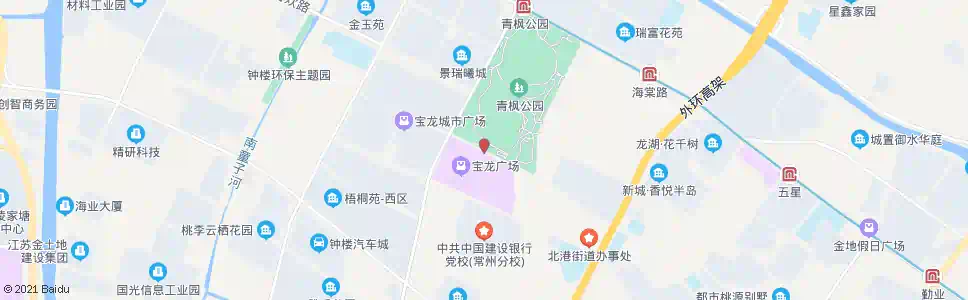 常州青枫公园南(宝龙城市广场)_公交站地图_常州公交_妙搜公交查询2024