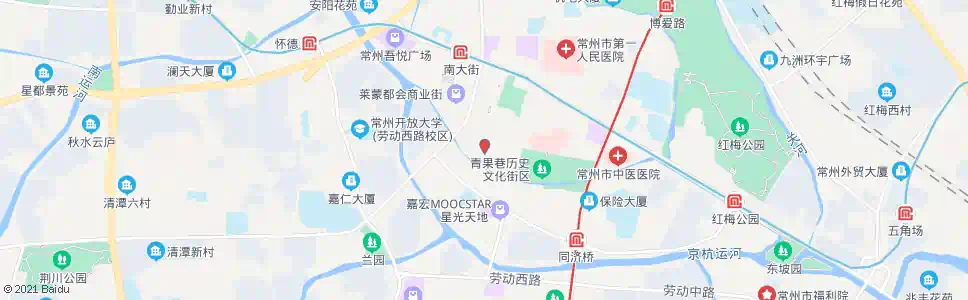 常州青果巷(长安大厦)_公交站地图_常州公交_妙搜公交查询2024