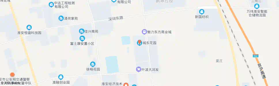 淮安城东花园_公交站地图_淮安公交_妙搜公交查询2024