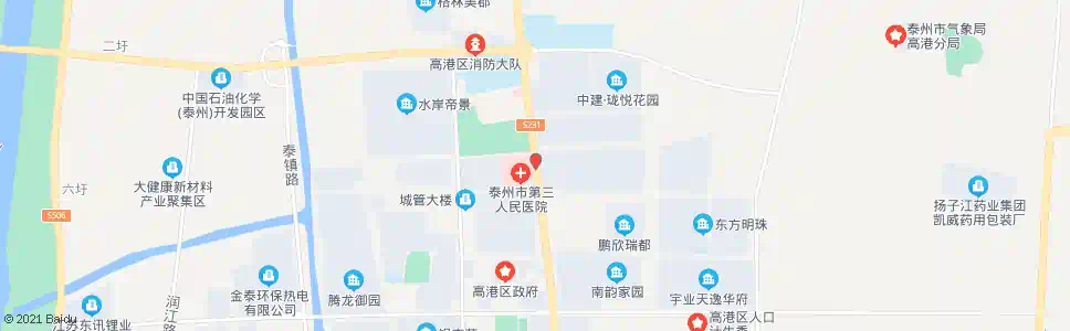 泰州高港人民医院_公交站地图_泰州公交_妙搜公交查询2024