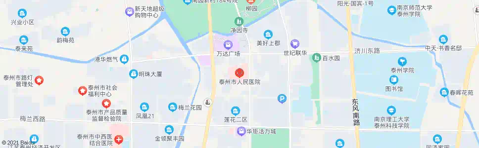 泰州人民医院南院_公交站地图_泰州公交_妙搜公交查询2024