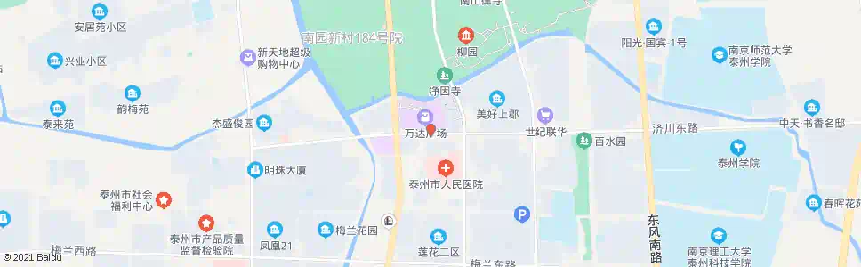 泰州万达广场(南门)_公交站地图_泰州公交_妙搜公交查询2024