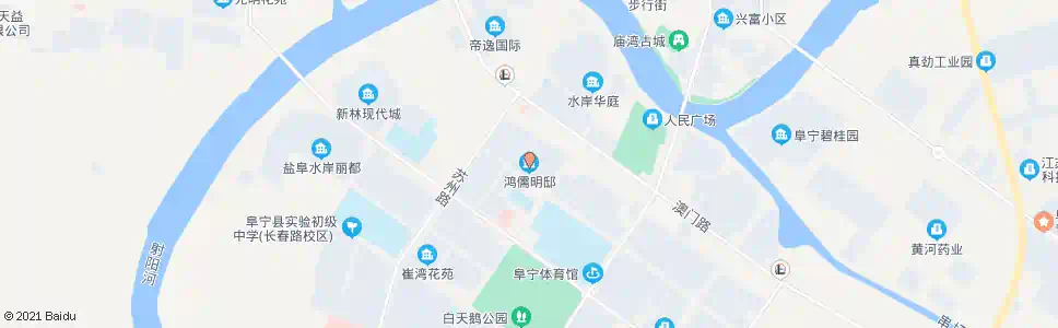 盐城阜宁体校(鸿儒明邸)_公交站地图_盐城公交_妙搜公交查询2024