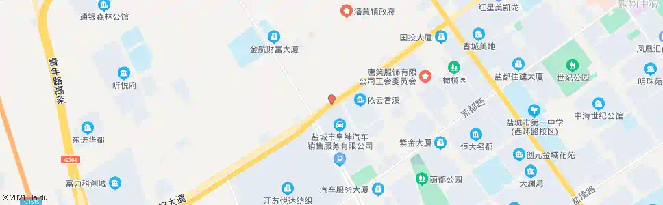 盐城中联国际汽车城_公交站地图_盐城公交_妙搜公交查询2024