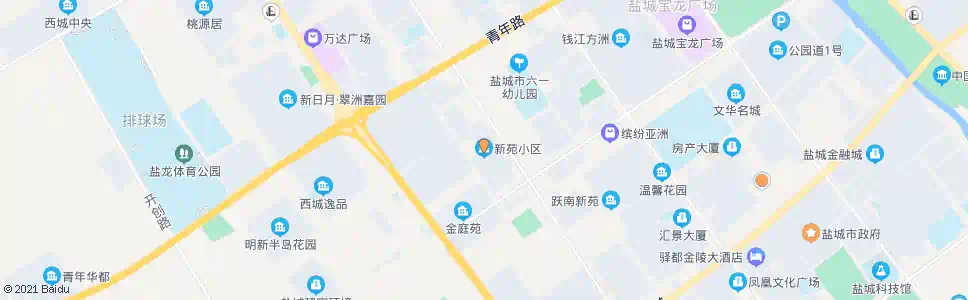 盐城新苑小区南_公交站地图_盐城公交_妙搜公交查询2024