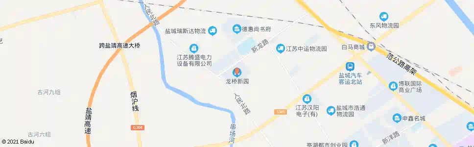 盐城龙桥新园_公交站地图_盐城公交_妙搜公交查询2024