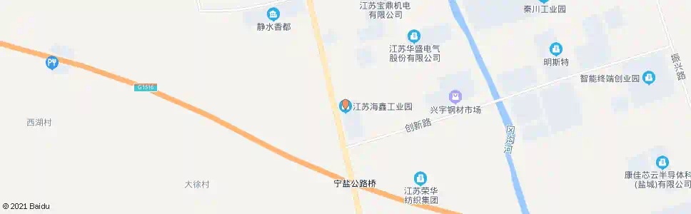 盐城海鑫工业园_公交站地图_盐城公交_妙搜公交查询2024