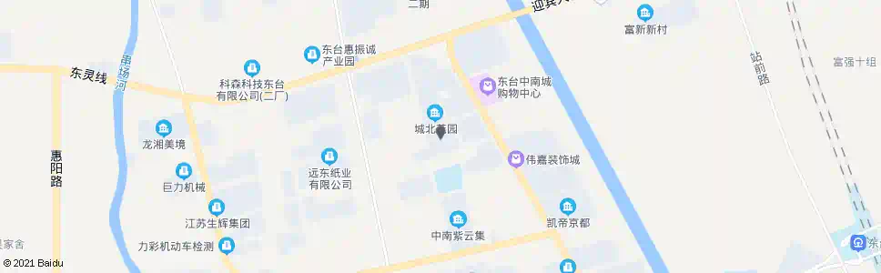 盐城城北花园_公交站地图_盐城公交_妙搜公交查询2024