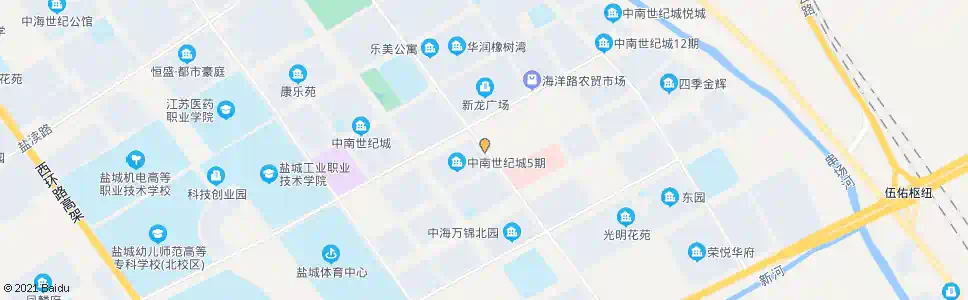 盐城人民路海洋路口_公交站地图_盐城公交_妙搜公交查询2024