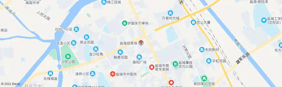 盐城盐城招商场北_公交站地图_盐城公交_妙搜公交查询2024