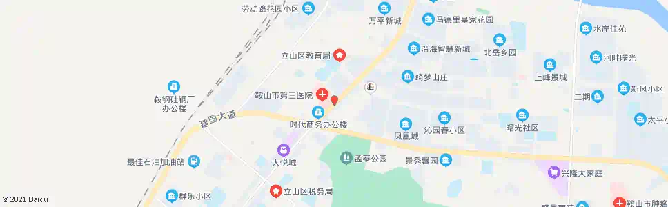 鞍山三院_公交站地图_鞍山公交_妙搜公交查询2024