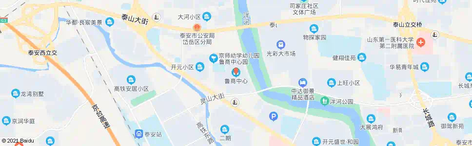 泰安泮河小镇(鲁商中心南区)_公交站地图_泰安公交_妙搜公交查询2024