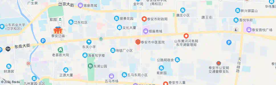 泰安岱庙办事处(原中医医院站)_公交站地图_泰安公交_妙搜公交查询2024