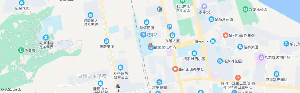 威海苘山中心广场_公交站地图_威海公交_妙搜公交查询2024